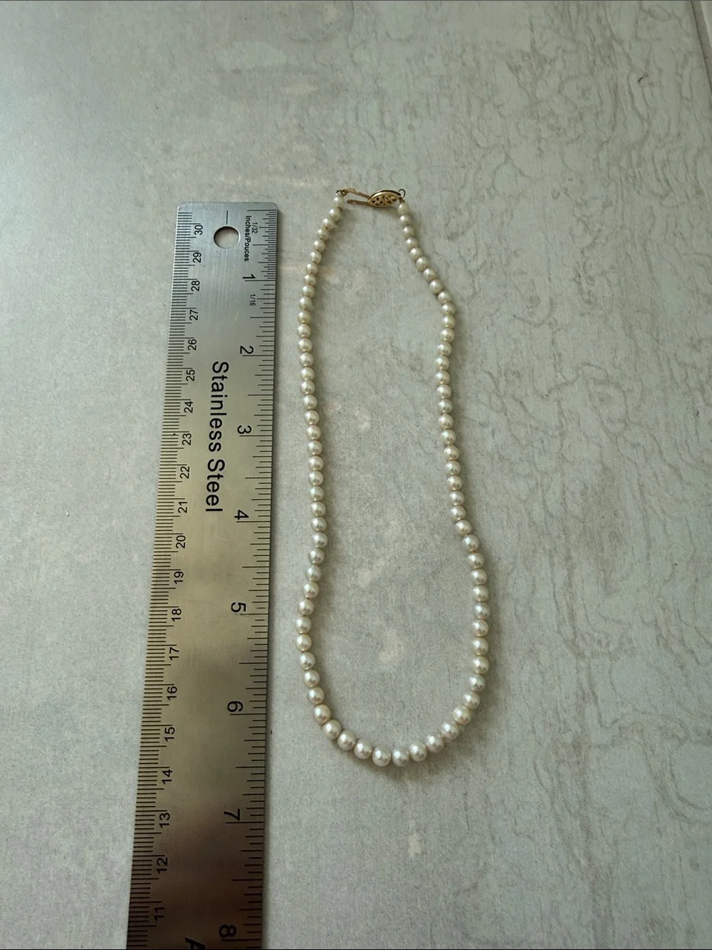 Kids Akoya Genuine Pearl Necklace with 14k Gold Clasp